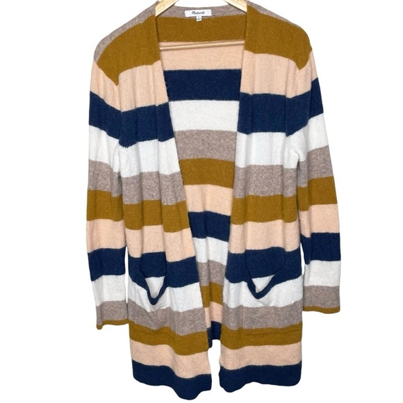 Madewell Kent Stripe Open Cardigan Sweater Bengali Indigo Small - Picture 13 of 14